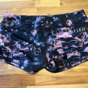 Fleo Women's Athletic Shorts in Black and Purple Original Size XL
